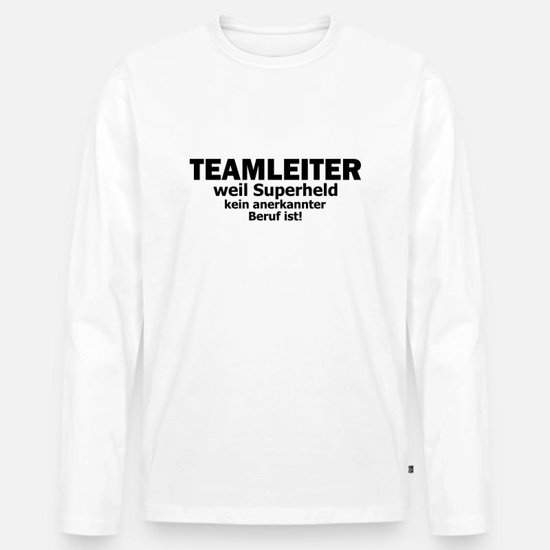 teamleiter - Männer Premium Bio Langarmshirt - Weiß
