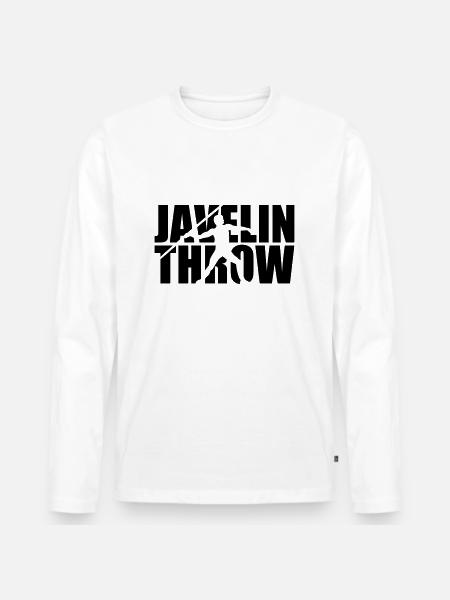 Speerwurf - Männer Premium Bio Langarmshirt - Weiß