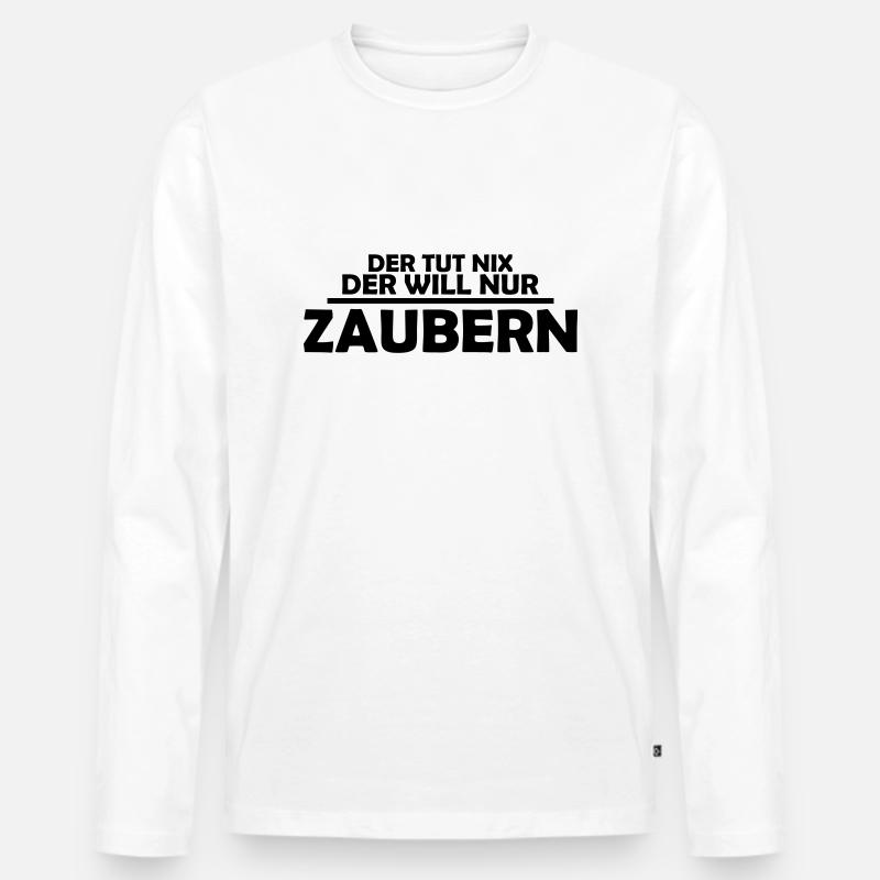 zaubern - Männer Premium Bio Langarmshirt - Weiß