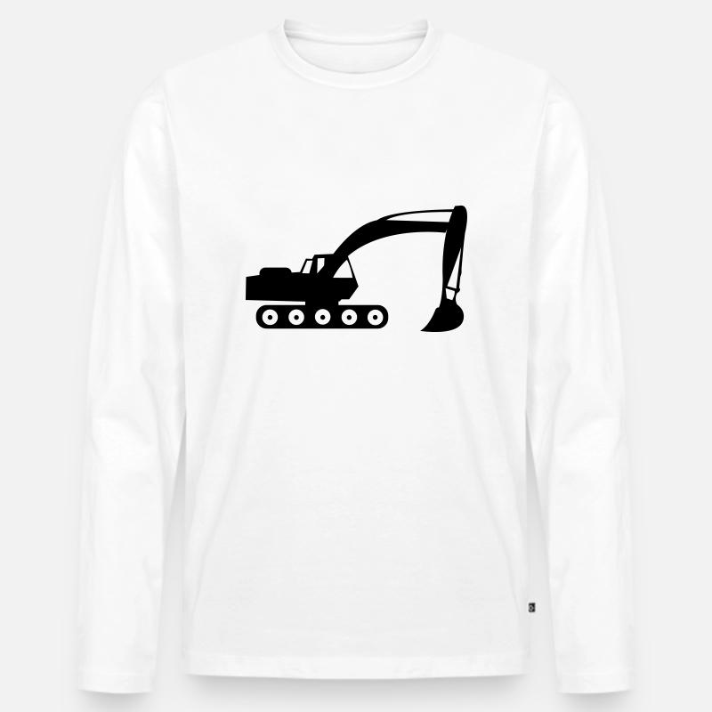 bagger_01 - Männer Premium Bio Langarmshirt - Weiß