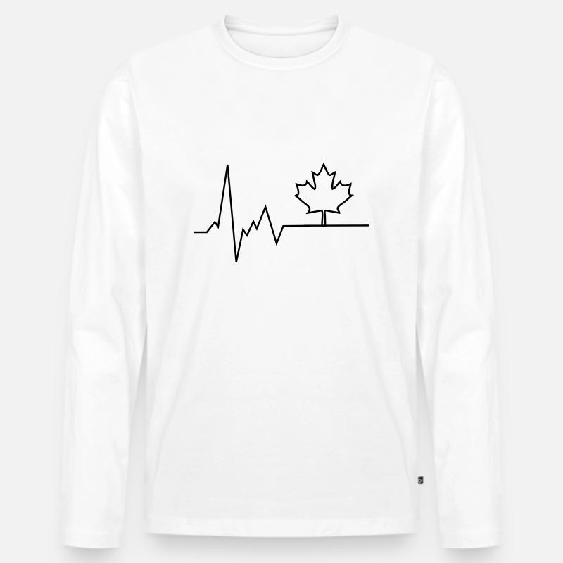 herzschlag kanada - Männer Premium Bio Langarmshirt - Weiß