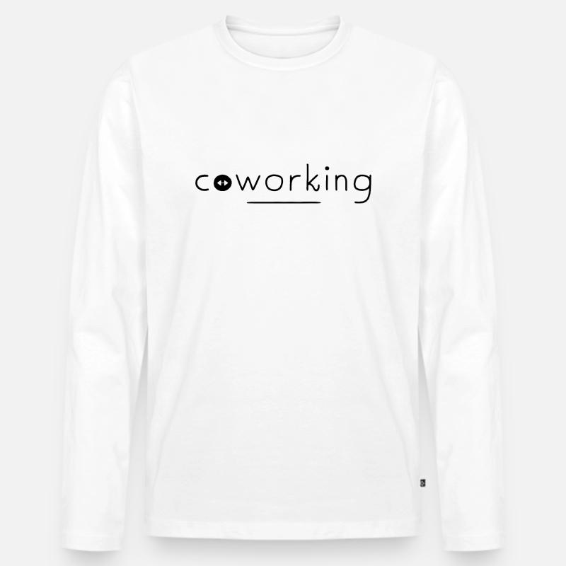 coworking space - Männer Premium Bio Langarmshirt - Weiß