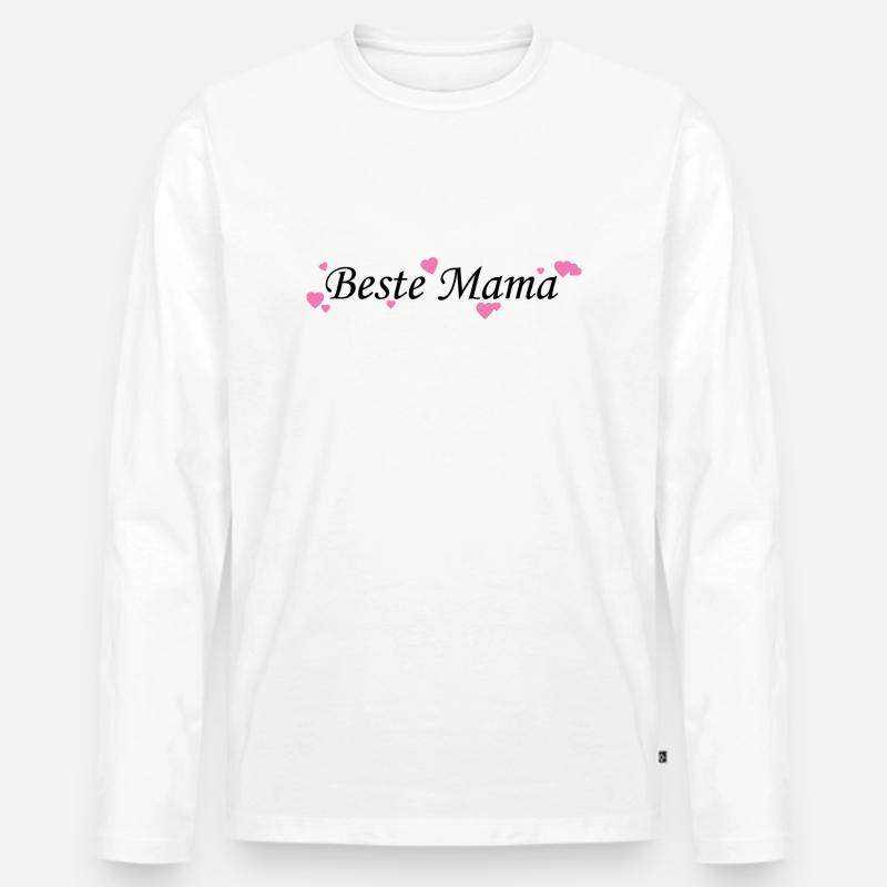 Beste Mama - Männer Premium Bio Langarmshirt - Weiß
