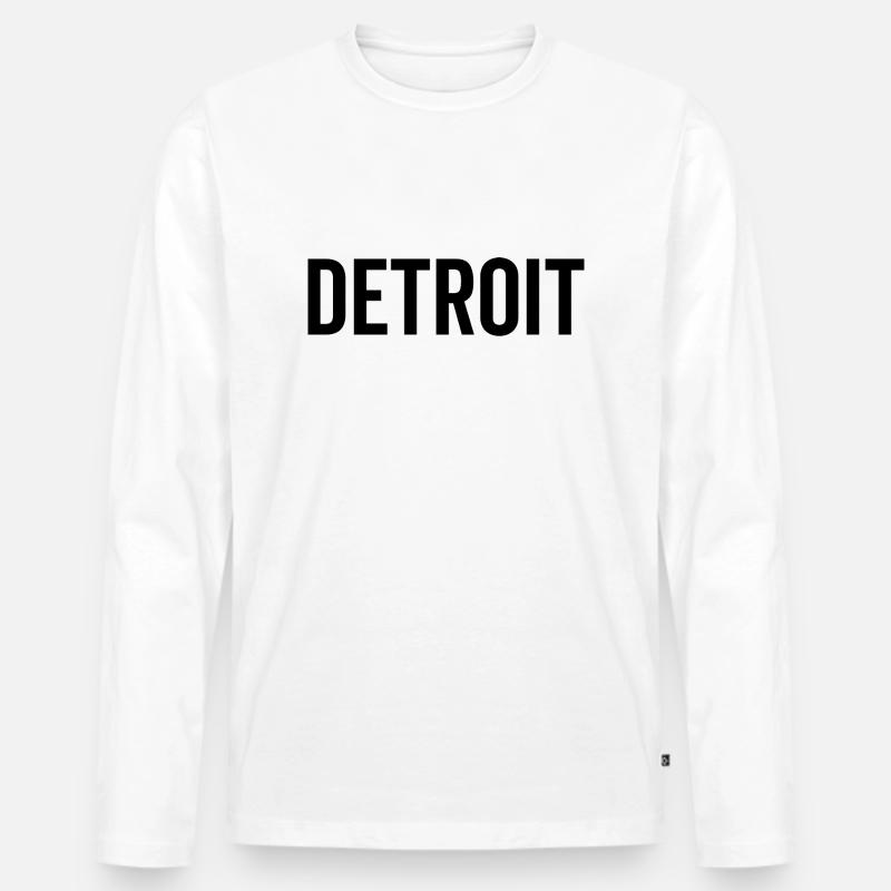 Detroit - Männer Premium Bio Langarmshirt - Weiß