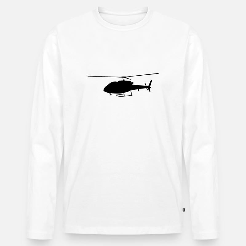 Helikopter, Hubschrauber - Männer Premium Bio Langarmshirt - Weiß