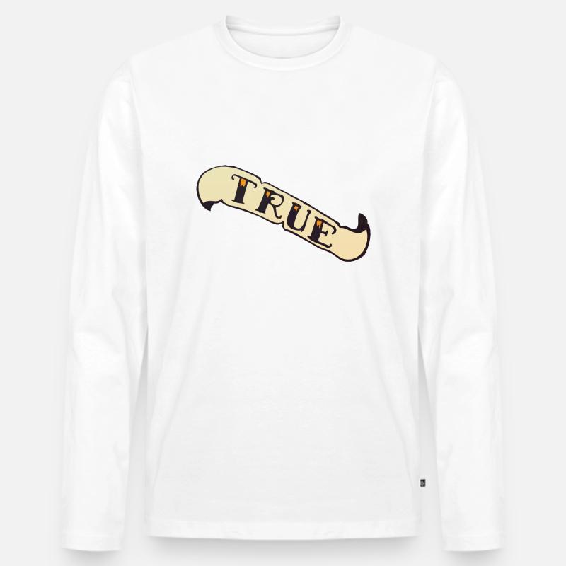 echtes Banner old school - Männer Premium Bio Langarmshirt - Weiß