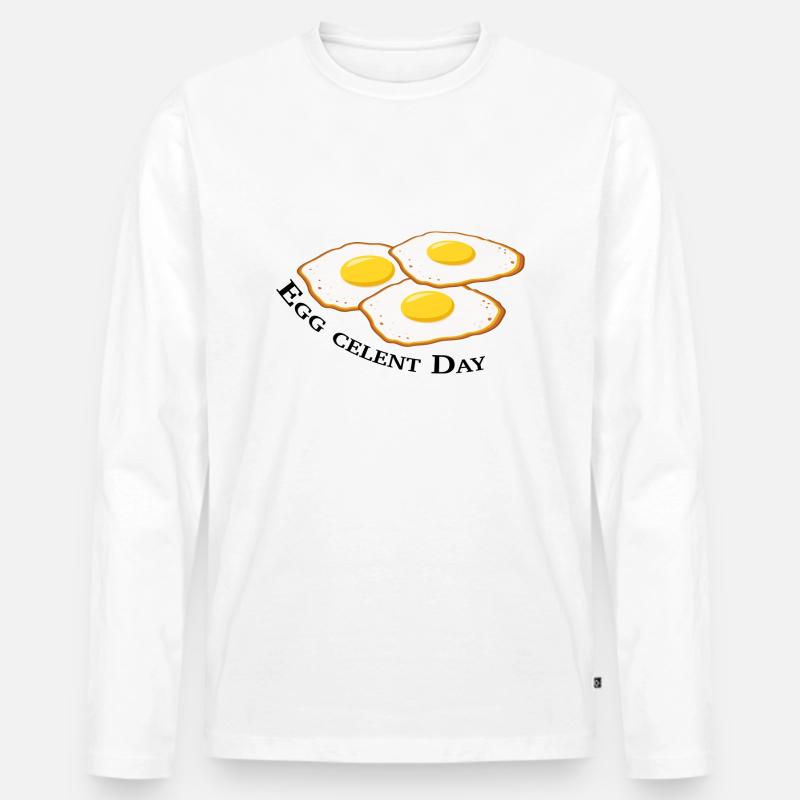 Egg celent Day - Männer Premium Bio Langarmshirt - Weiß