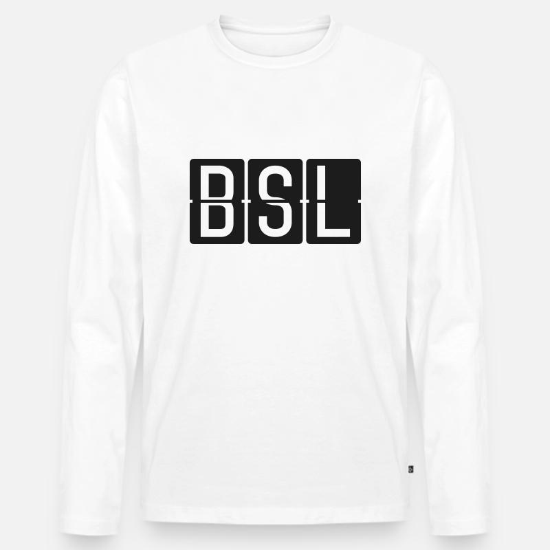 Basel - Männer Premium Bio Langarmshirt - Weiß