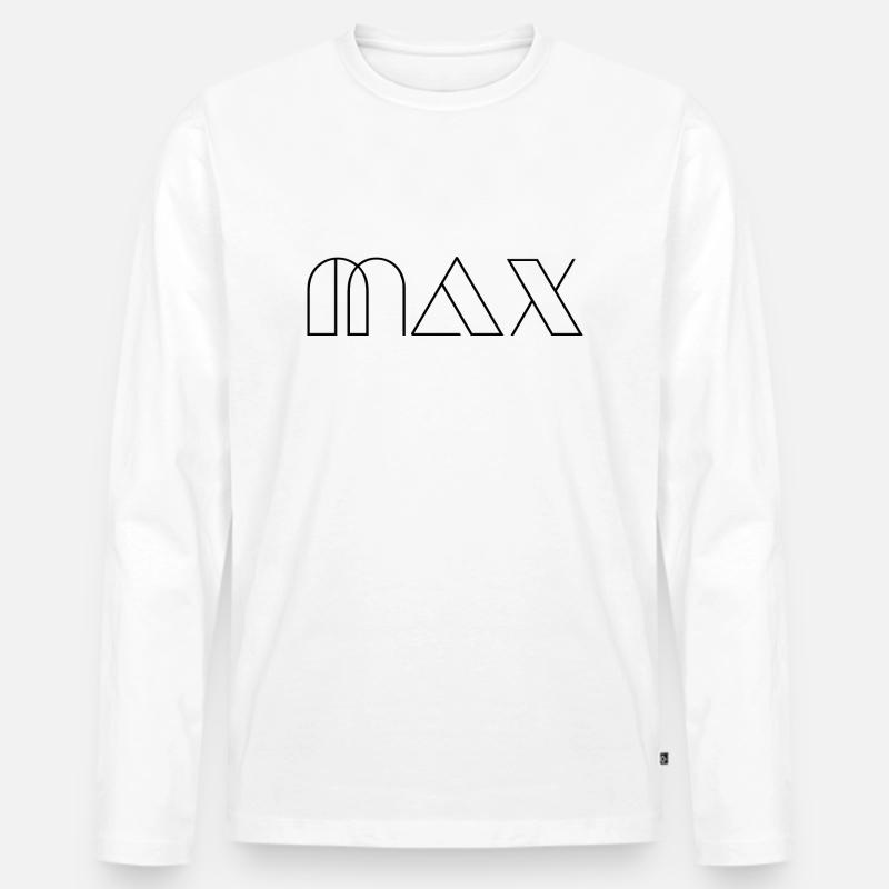 Name Max Modern Schwarz - Männer Premium Bio Langarmshirt - Weiß
