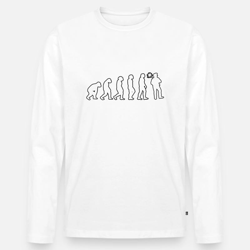 Schornsteinfeger Essenkehrer Evolution Kaminkehrer - Männer Premium Bio Langarmshirt - Weiß