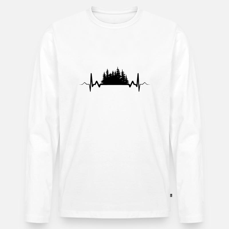 Wald Herzschlag Baum Förster - Männer Premium Bio Langarmshirt - Weiß