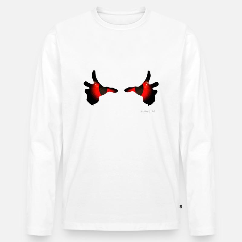 Devil Eyes - Männer Premium Bio Langarmshirt - Weiß