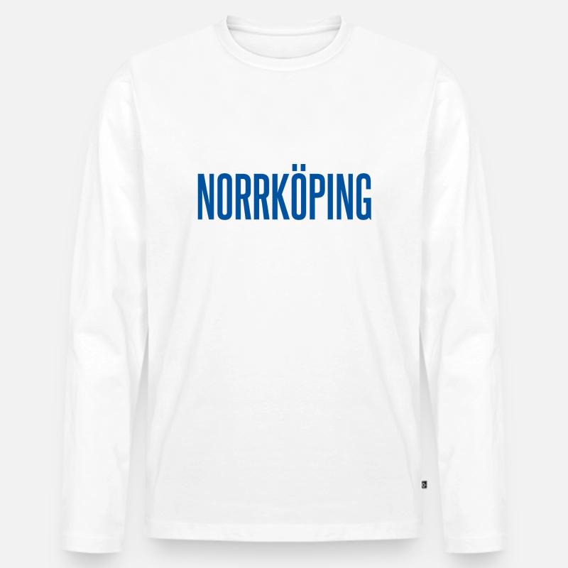Norrköping - Männer Premium Bio Langarmshirt - Weiß