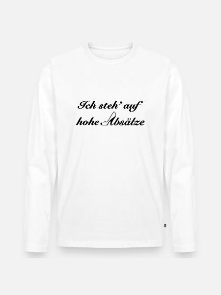 hohe Absätze - Männer Premium Bio Langarmshirt - Weiß