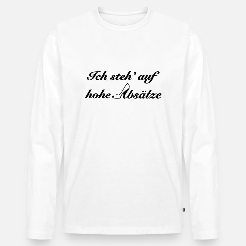 hohe Absätze - Männer Premium Bio Langarmshirt - Weiß