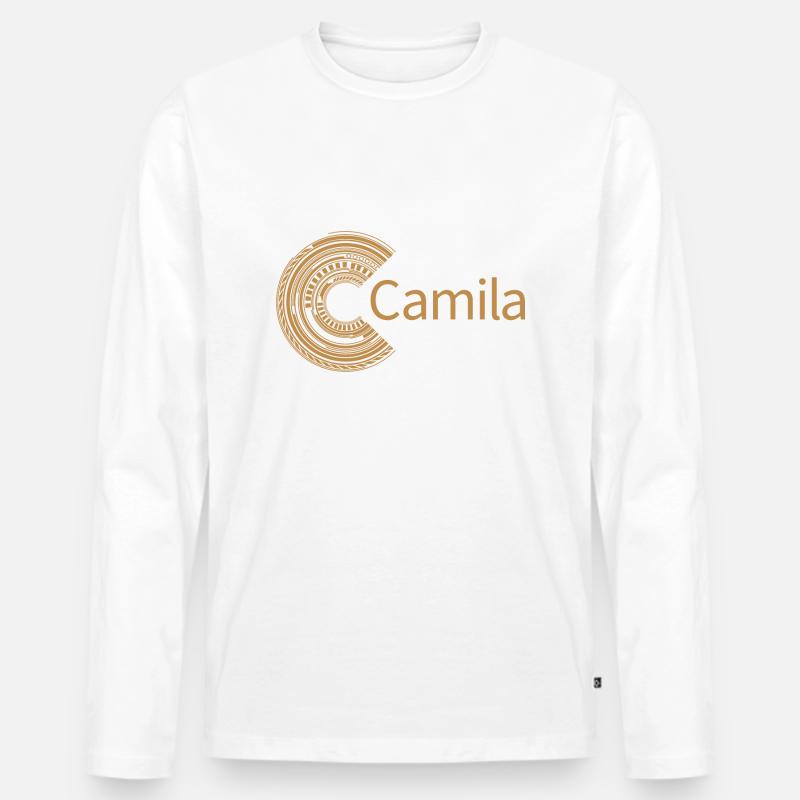 Für Camila - Männer Premium Bio Langarmshirt - Weiß