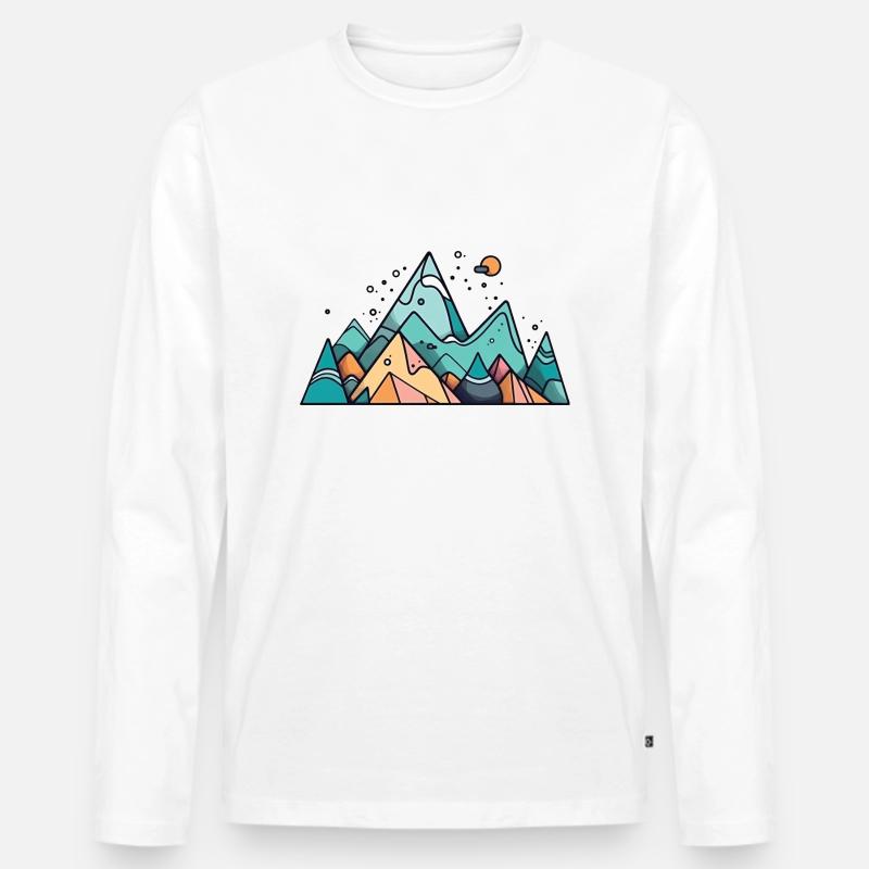 Berg - Männer Premium Bio Langarmshirt - Weiß