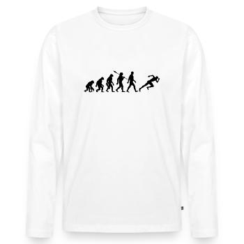 Evolution Sprinter - Athlétisme - T-shirt manches longues Premium bio Homme - blanc - Devant - Nico (187cm)