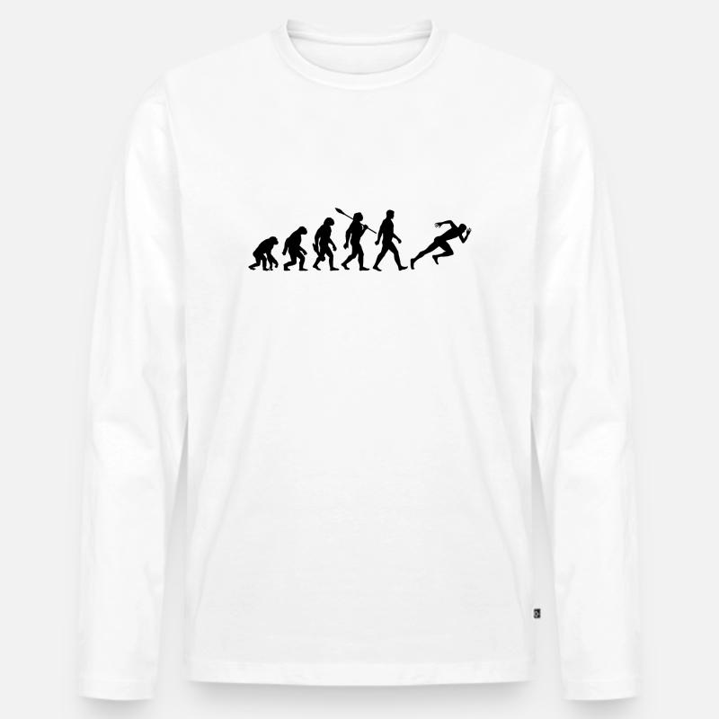 Evolution Sprinter - Leichtathletik - Männer Premium Bio Langarmshirt - Weiß