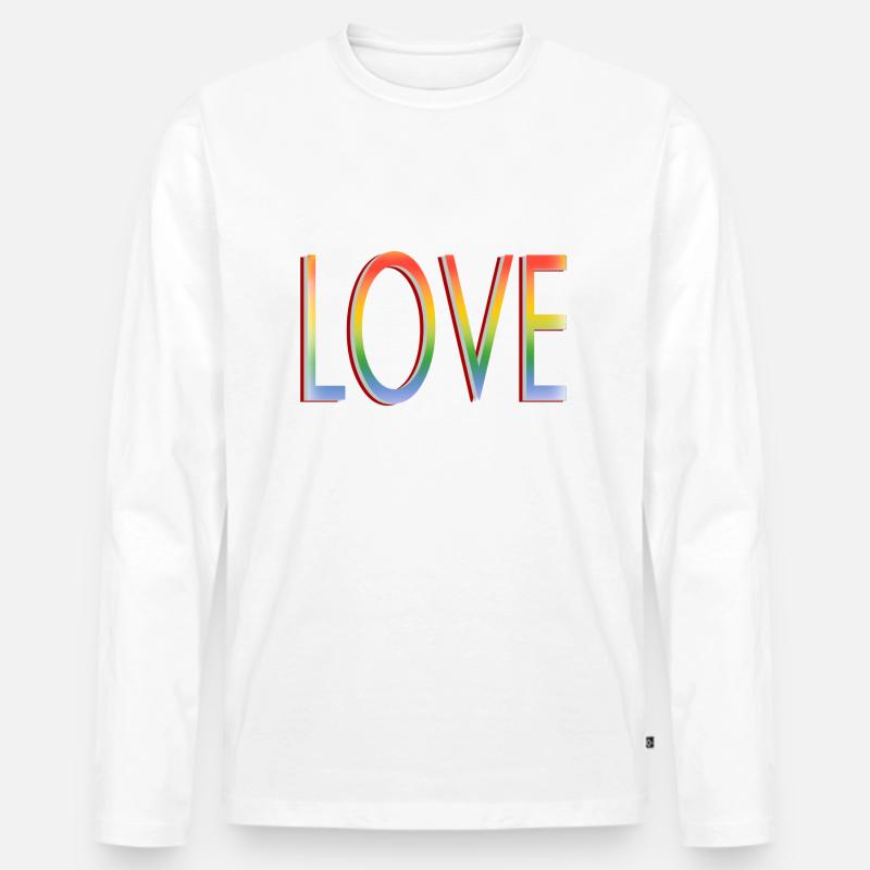 LIEBE ZU FARBEN - Männer Premium Bio Langarmshirt - Weiß