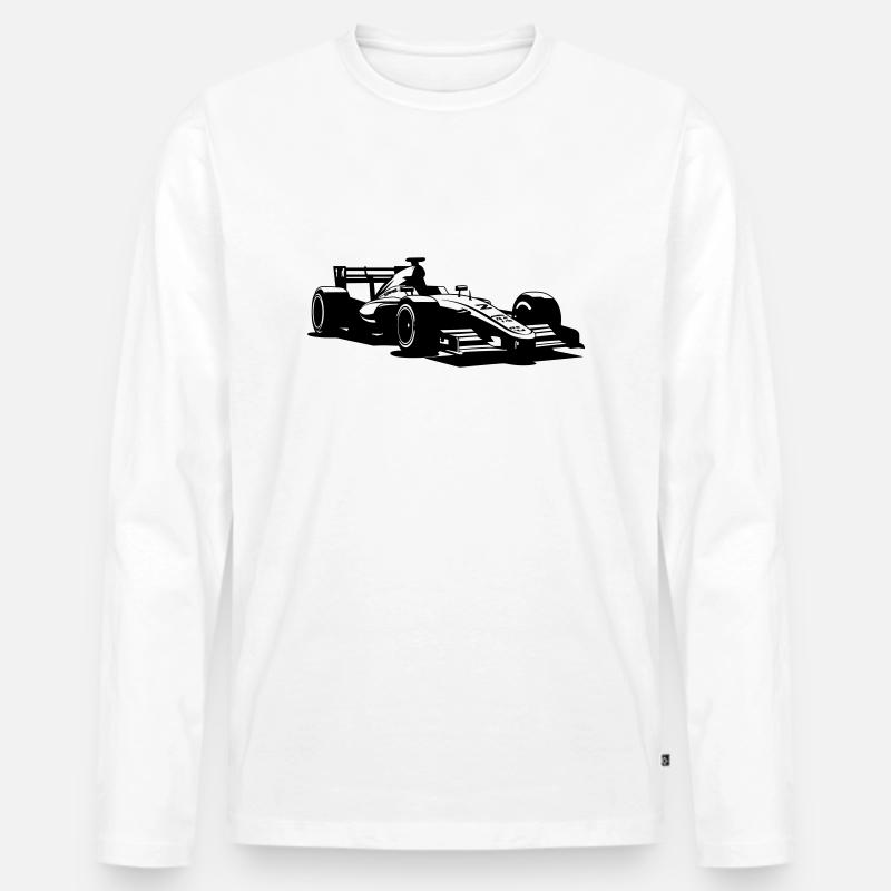 Rennwagen - Männer Premium Bio Langarmshirt - Weiß
