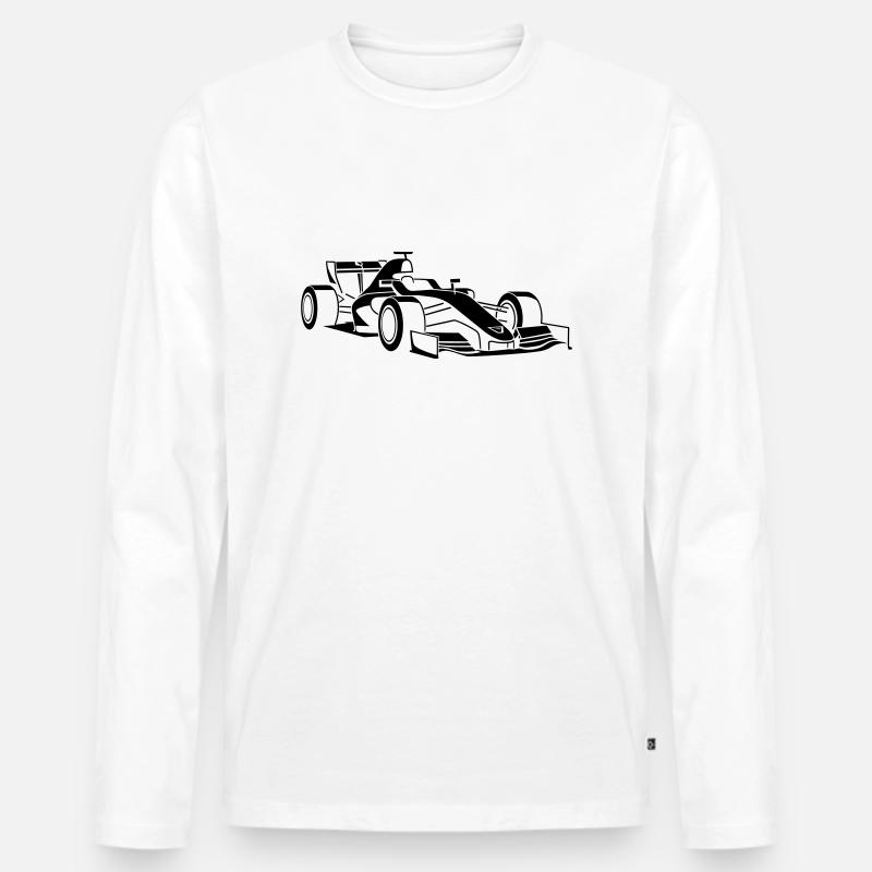 Rennwagen - Männer Premium Bio Langarmshirt - Weiß