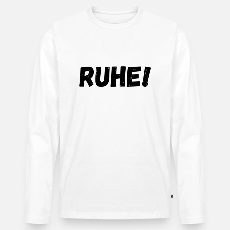 Ruhe - Männer Premium Bio Langarmshirt - Weiß