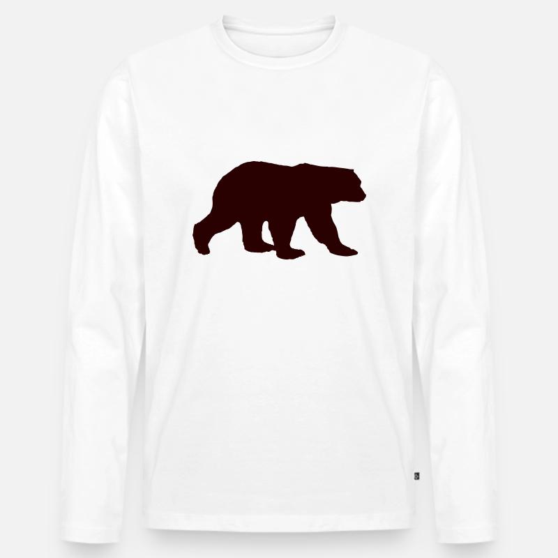 bär - Männer Premium Bio Langarmshirt - Weiß