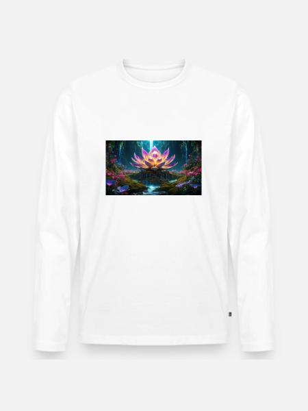 Lotus Blossom - Men's Premium Organic Long Sleeve Shirt - white