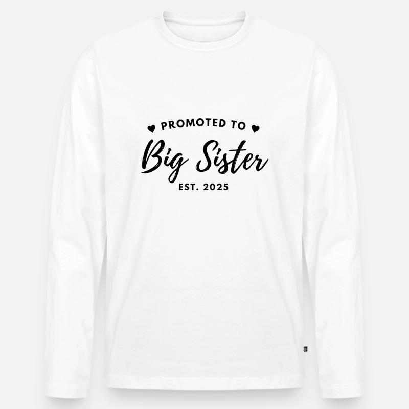 Große Schwester 2025 - Männer Premium Bio Langarmshirt - Weiß