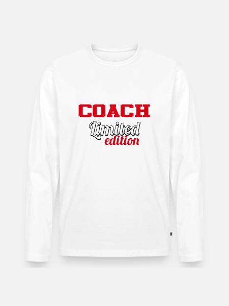 COACH LIMITIERTE AUFLAGE - Männer Premium Bio Langarmshirt - Weiß