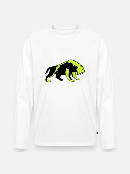 tiger 02 - Männer Premium Bio Langarmshirt - Weiß