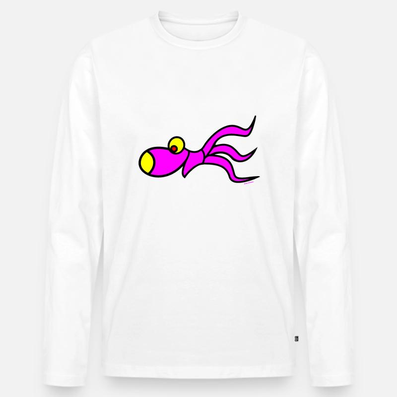 squid shirt - Männer Premium Bio Langarmshirt - Weiß