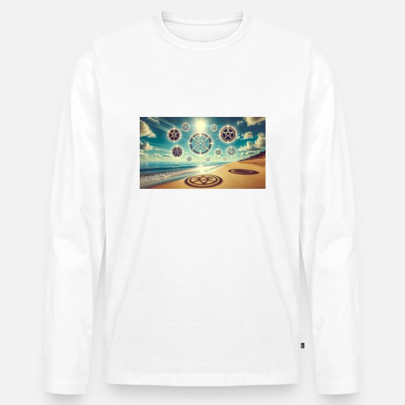 Zauberei - Männer Premium Bio Langarmshirt - Weiß