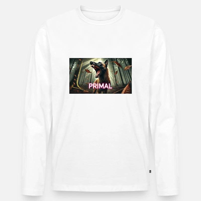 Primalinois² - Männer Premium Bio Langarmshirt - Weiß