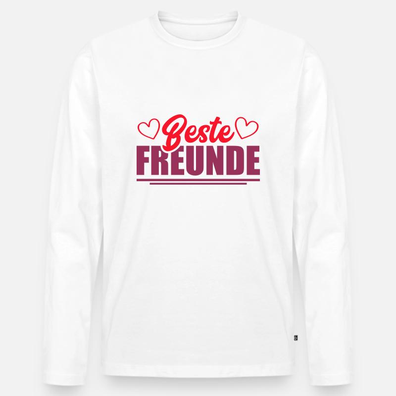 beste freunde - Männer Premium Bio Langarmshirt - Weiß