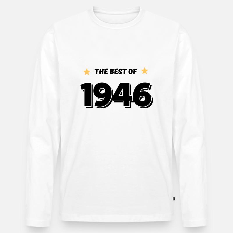Das Beste von 1946 - Männer Premium Bio Langarmshirt - Weiß