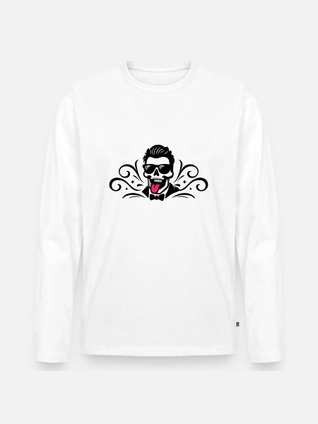 Skull Groom Jga - Men's Premium Organic Long Sleeve Shirt - white