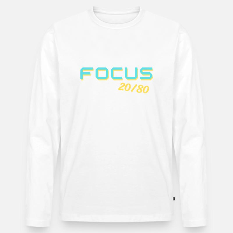 Schwerpunkt 2080 - Männer Premium Bio Langarmshirt - Weiß