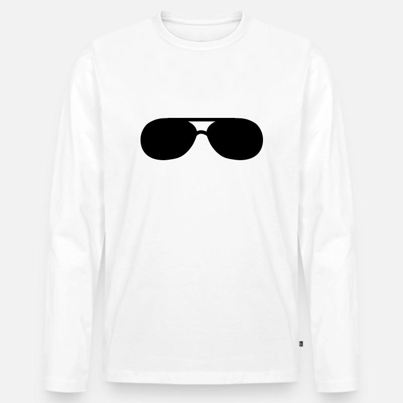 Sonnenbrille - Männer Premium Bio Langarmshirt - Weiß
