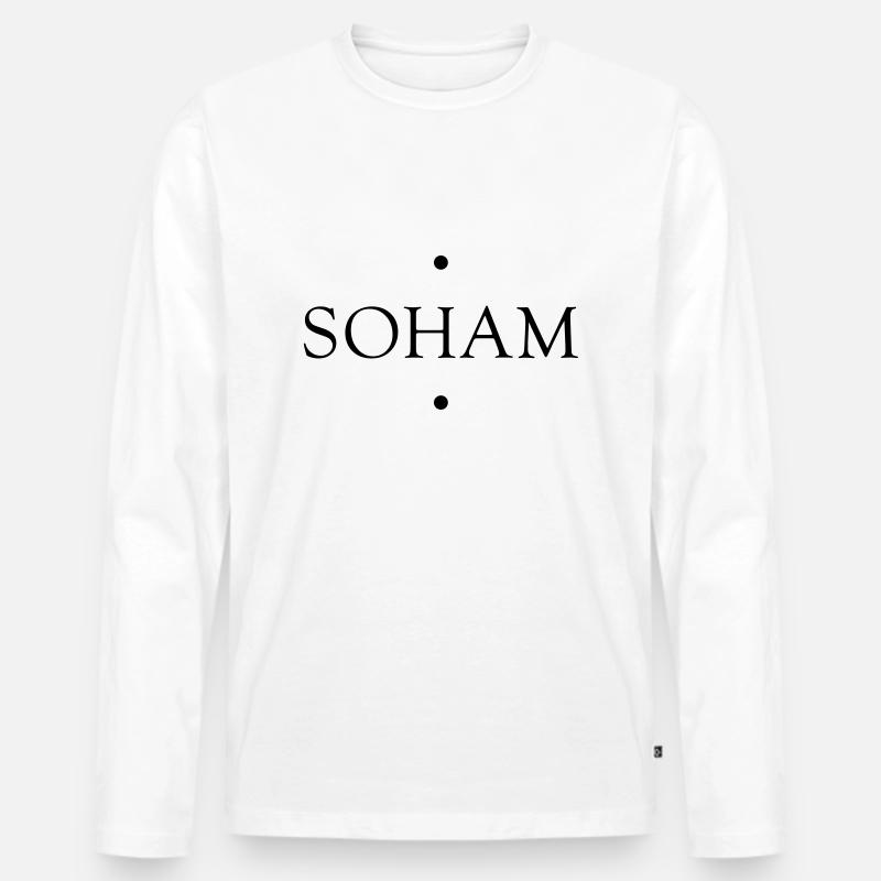 SOHAM - Männer Premium Bio Langarmshirt - Weiß