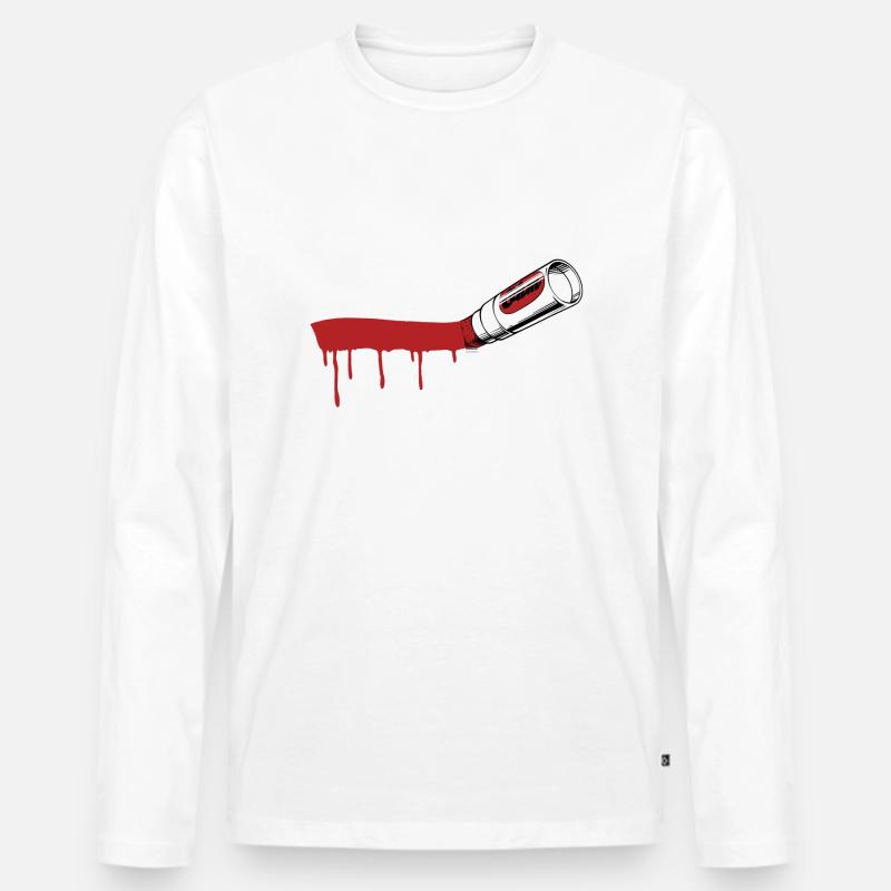 Marker Swoosh - Männer Premium Bio Langarmshirt - Weiß