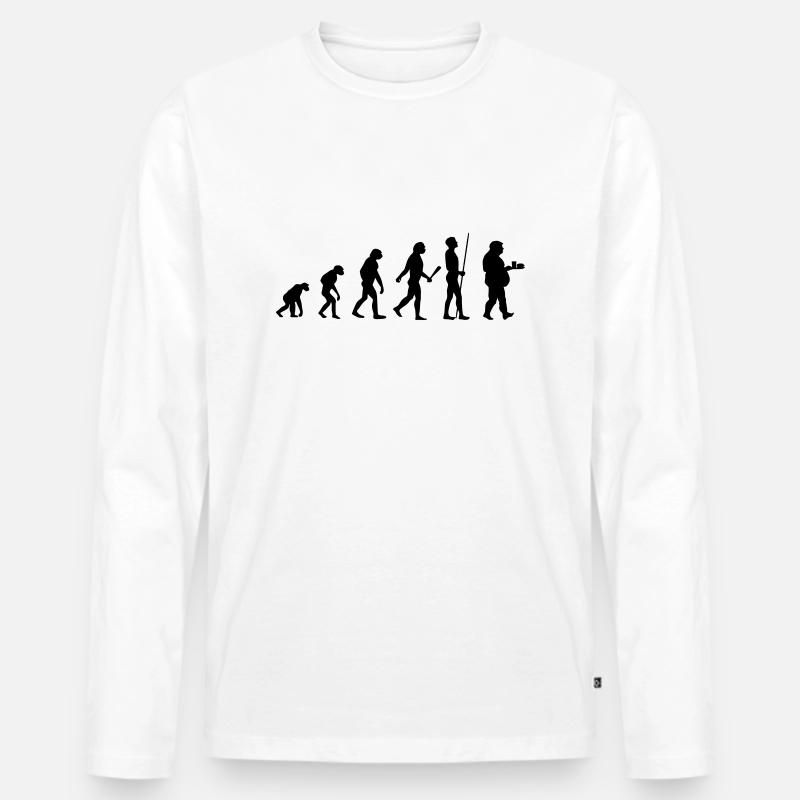 evolution - Männer Premium Bio Langarmshirt - Weiß