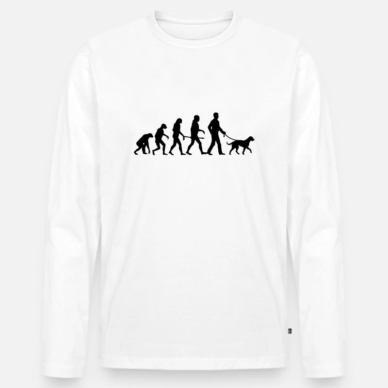 Evolution - XL Dog - Männer Premium Bio Langarmshirt - Weiß