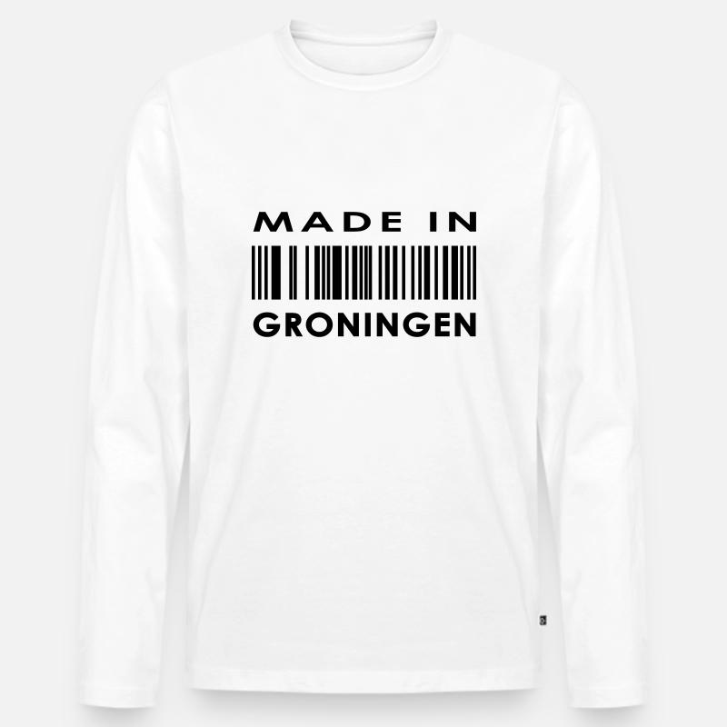 madein nl 05 groningen - Männer Premium Bio Langarmshirt - Weiß
