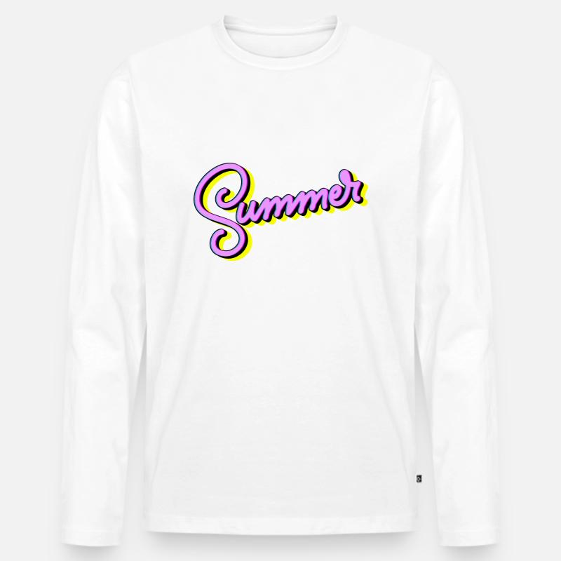 Summer - Männer Premium Bio Langarmshirt - Weiß