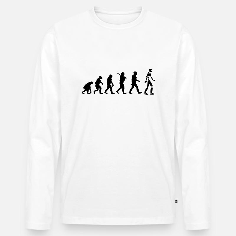 Roboter-Entwicklung - Männer Premium Bio Langarmshirt - Weiß