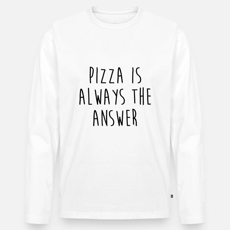 Pizza is always the answer - Männer Premium Bio Langarmshirt - Weiß