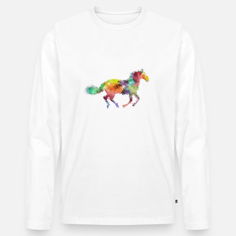 Pferd unscharf Skitze - Männer Premium Bio Langarmshirt - Weiß