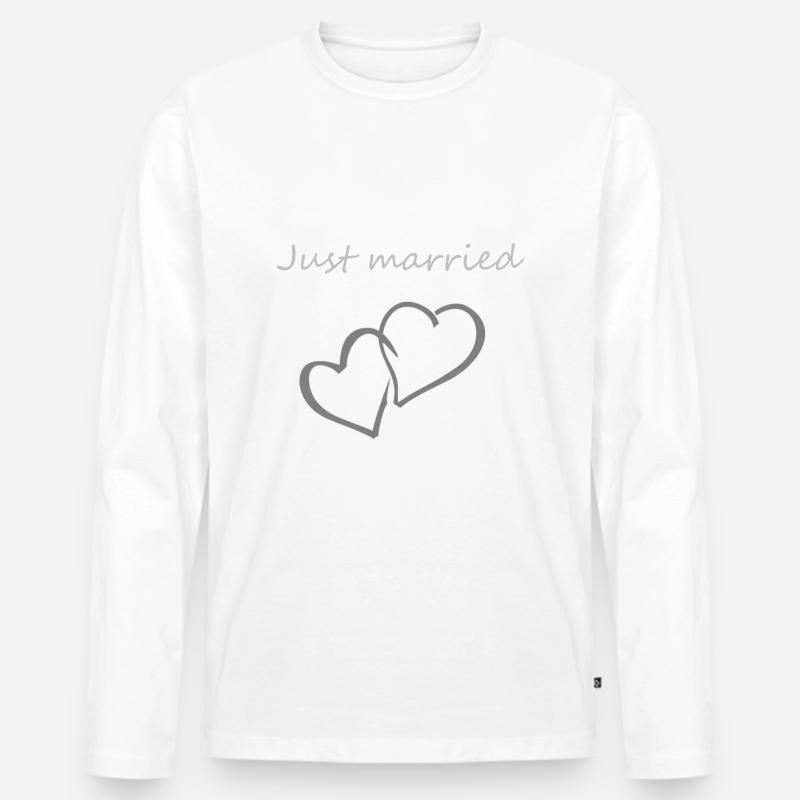 Just married - Männer Premium Bio Langarmshirt - Weiß